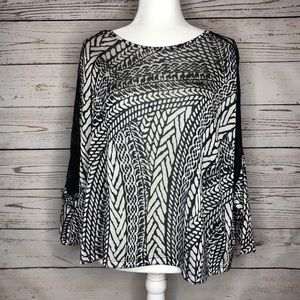 ❣️4 for $15❣️Charlotte Rouse Black & Whir Top | L